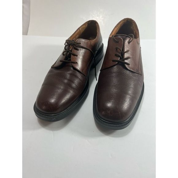 Bostonian Mens Derby Oxford Dress Shoes Brown Two Tone Leather Lace Up 11 main image 4